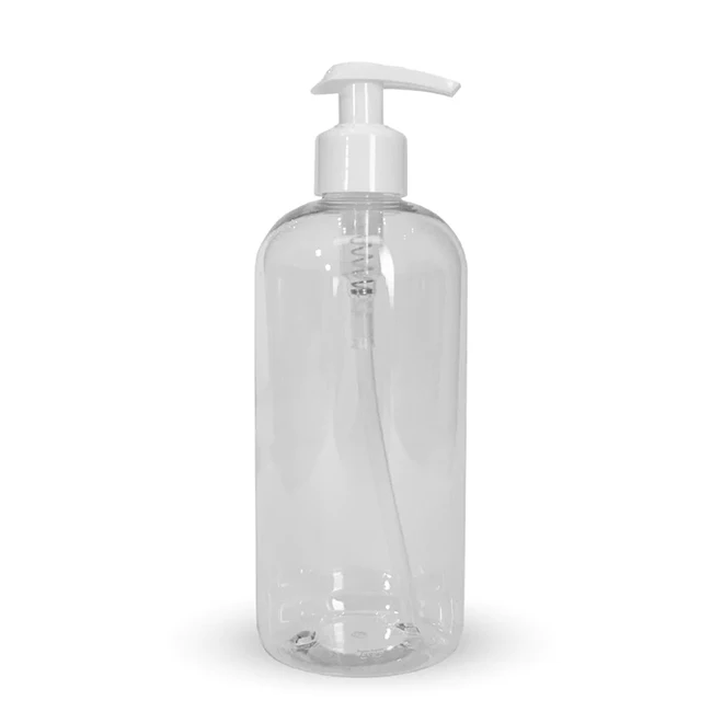 Plastic Pet Bottles With Screw Caps Flip Up Caps 16 Oz. Clear Pet Boston Round Bottle With White