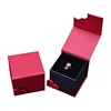 custom logo red heart design necklace ring velvet box jewelry gift box package