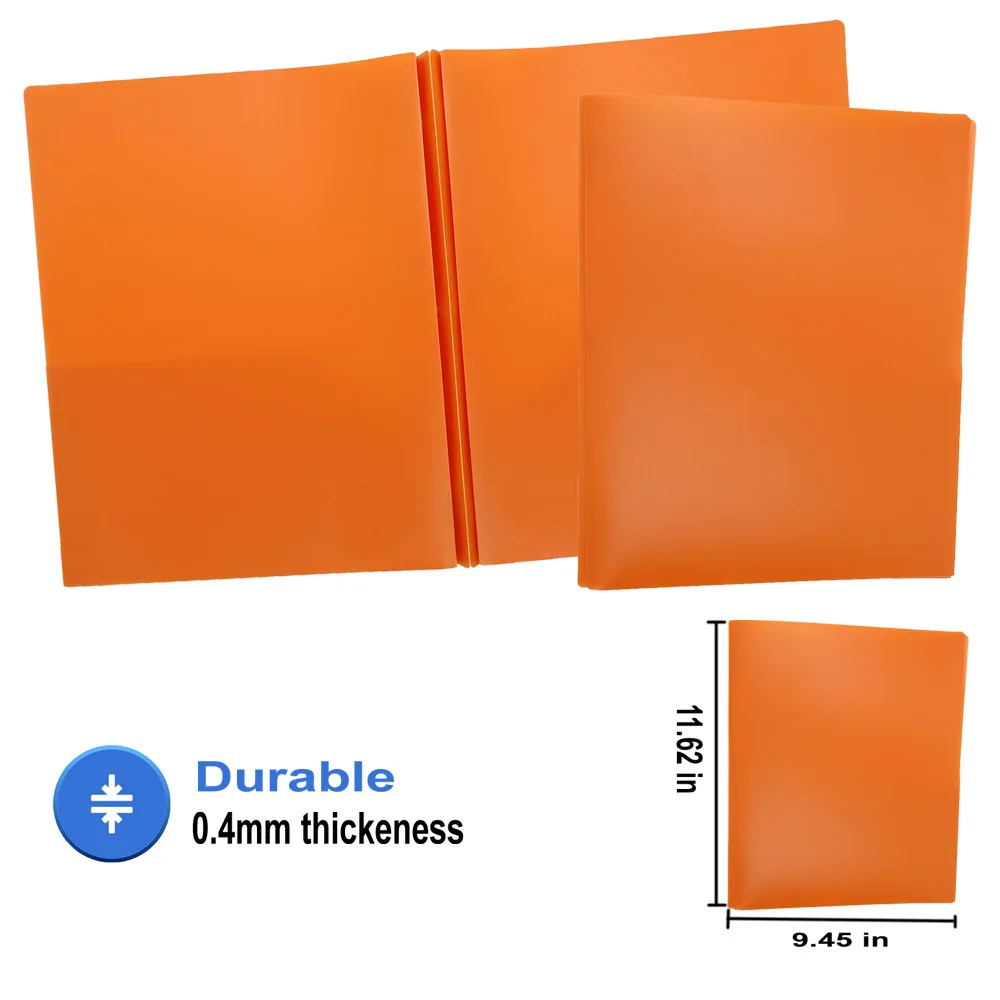 A4 Office Supplies 2 Pocket Folders File With 3 Metal Prong Fastener