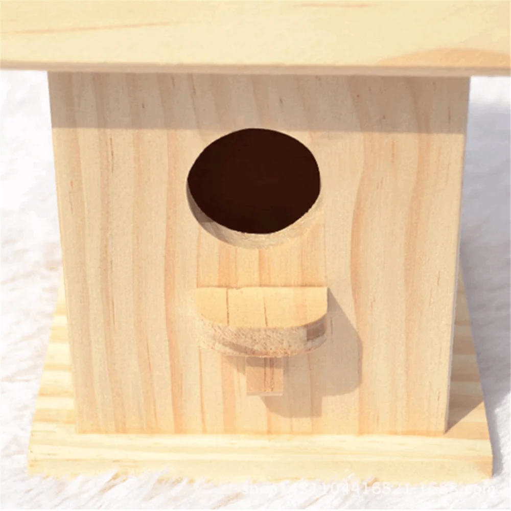 Creative handmade hanging decorative kids DIY painted toy factory wholesale bird house kit diy wood