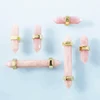Natural clear pink crystal dresser knob drawer brass /alloy pulls handles for cabinet