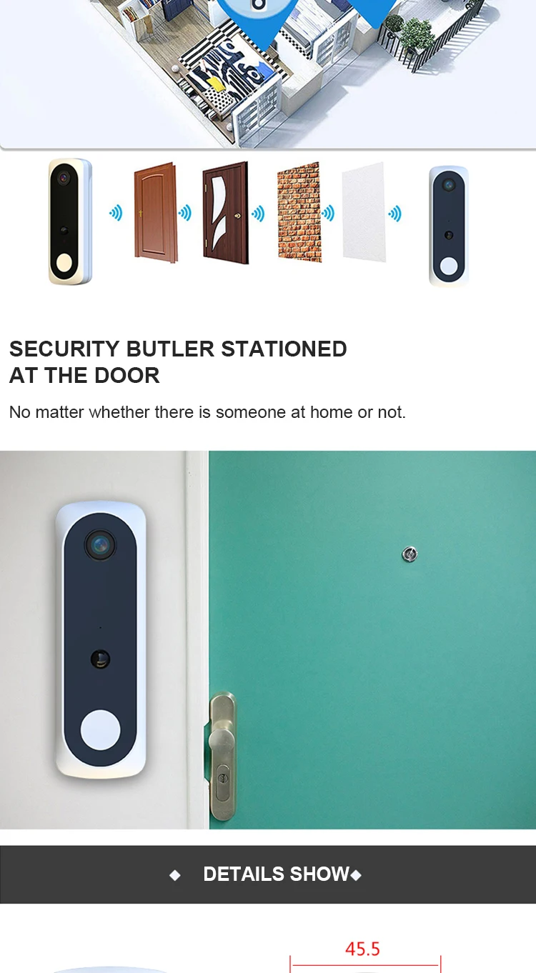 Private Tooling 14 days Cloud Storage 1080P Wifi Video Doorbell Camera with Face Recognition Function