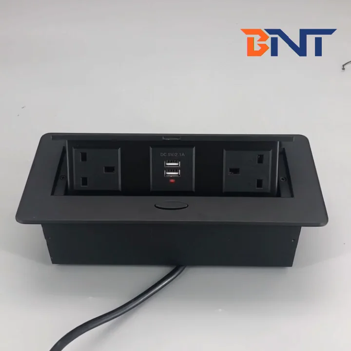 Cat6 Network Flush Mount Table Top Power Outlet With Uk Power Outlet