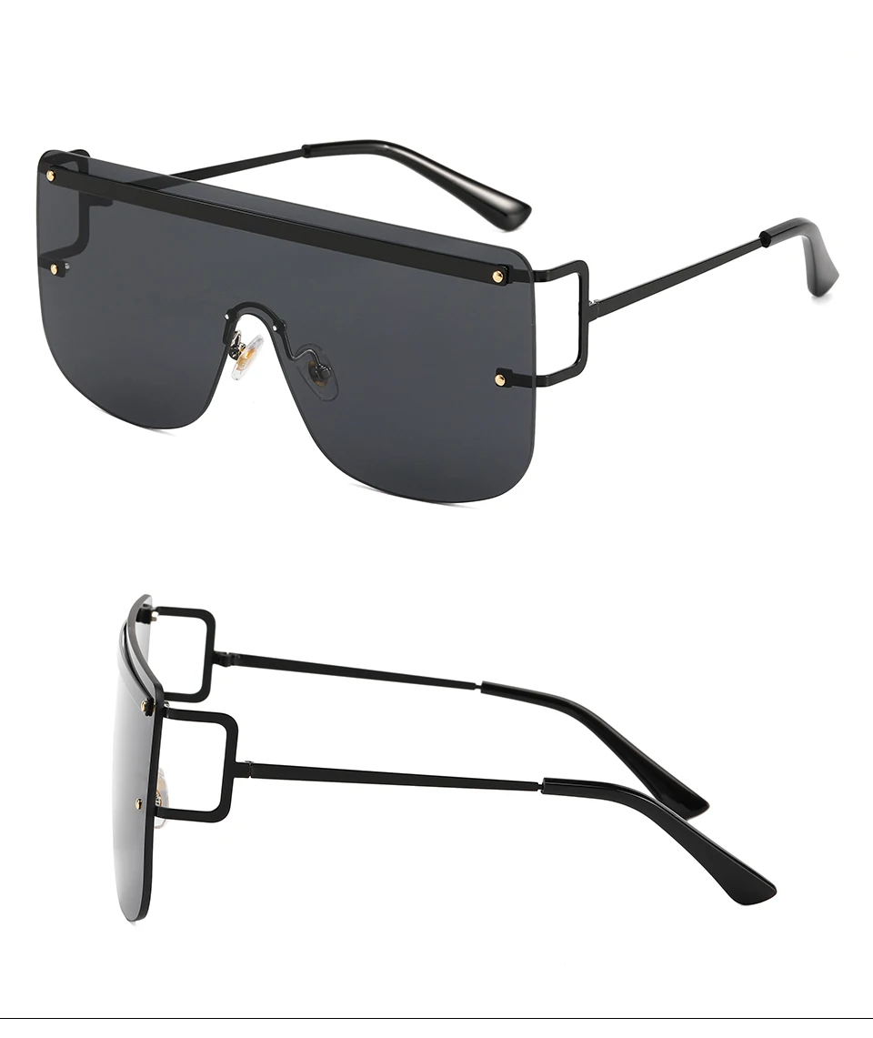 超热眼镜46900时尚超大尺寸一体式镜片无框uv400阴影太阳镜