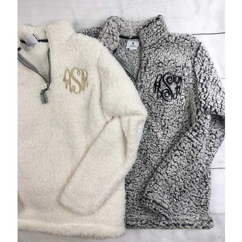 sherpa pullover monogrammed