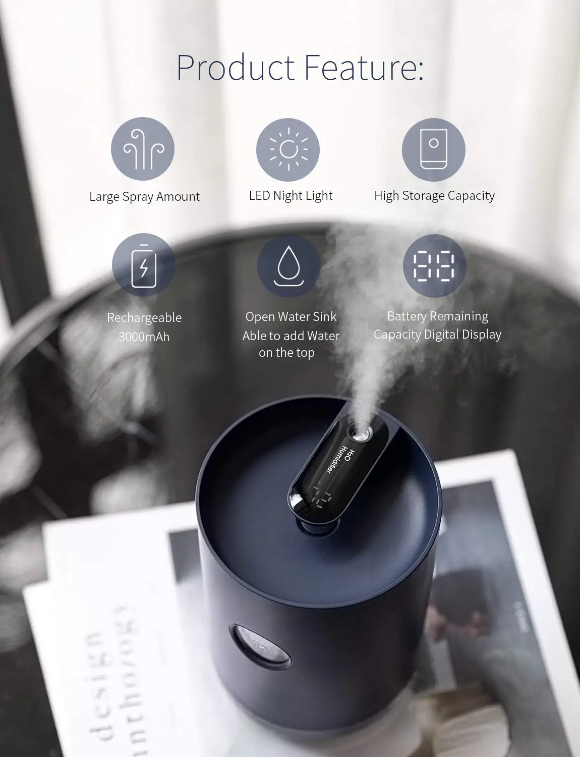 Smartdevil Personal Desk Humidifier Small Portable Cool Mist Humidifier