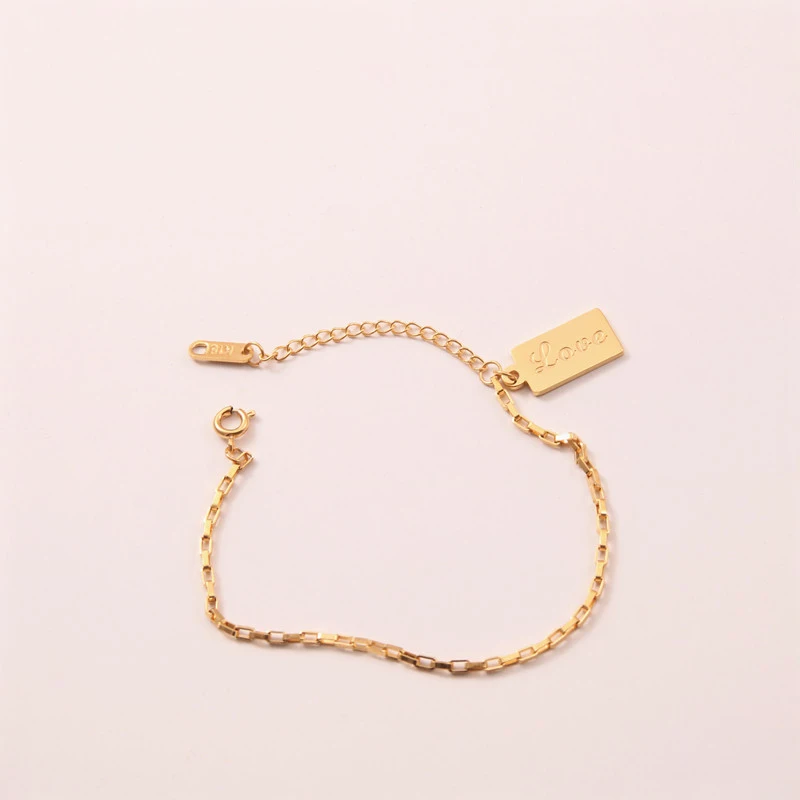 定制14k镀金不锈钢材料手链女 - buy chain charm bracelet,14k gold