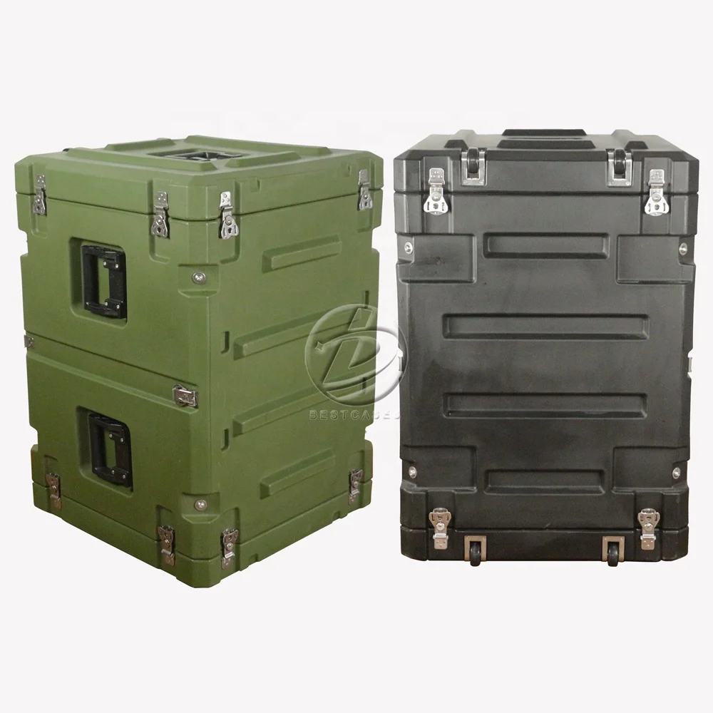 Rugged Plastic Rack Mount Case With Wheels Antishock Cases 2u 4u 6u 8u