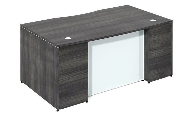 New design glass Front standard size  wooden computer desk