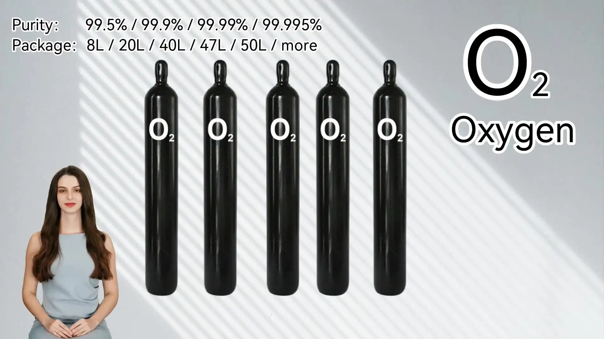 Medical Grade Purity 5N 99.999% O2 Cylinder Oxygen Gas