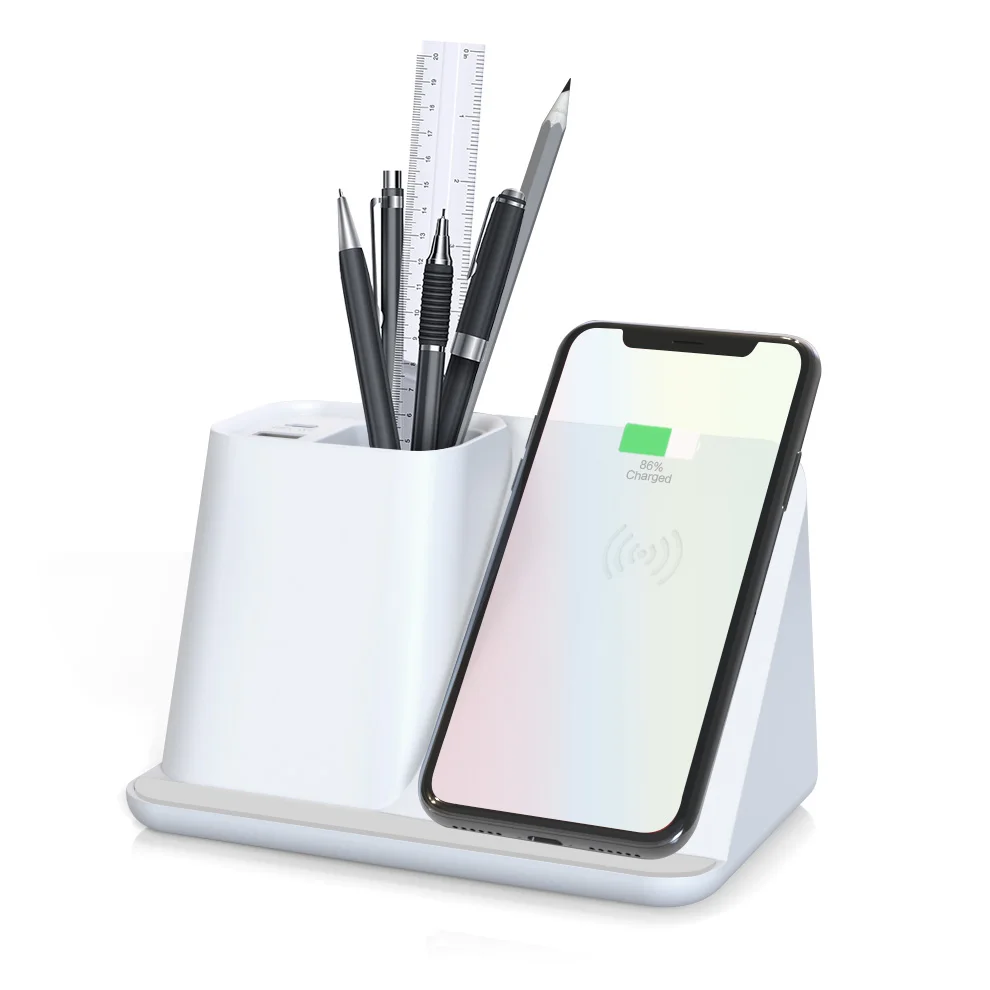 Newest All-in One Desk Organizer Mobile Phone Pen Holder Charging 