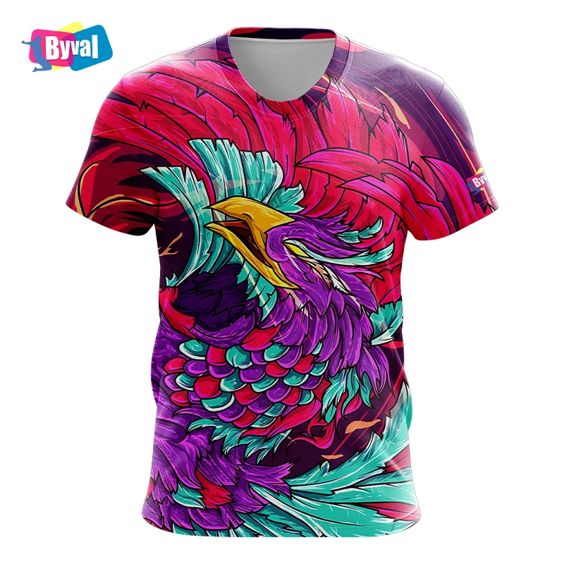
ODM Men 3D Printed Graphic 100% Polyester Quick Dry Custom Design Sublimation Sport Performance T-shirts for Men 