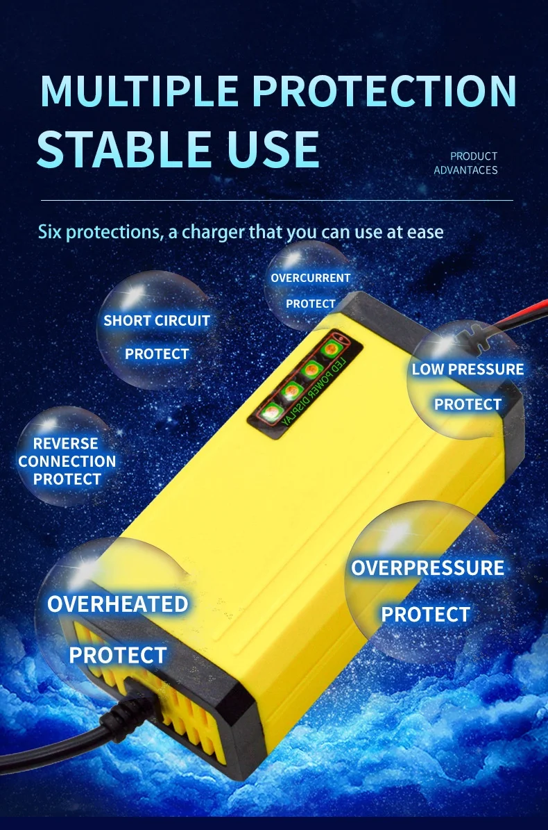 Hot-Selling 24W 12V 2A Battery Charger for Electric Tricycle High Quality Lead-acid Motorcycle Charger details