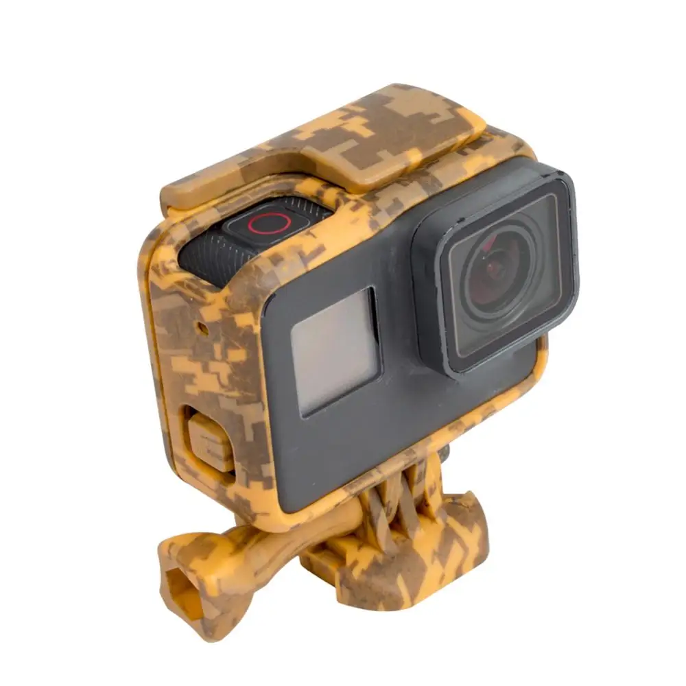 Free Shipping Protective Housing Case Cover Action Camera Camouflage Plastic Protection Border Frame Box for Go Pro   5  