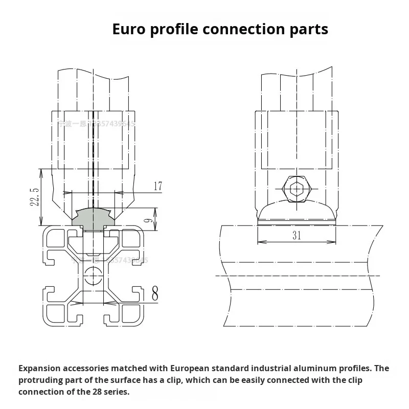 product european standard aluminum profile connector grade 1000 series aluminum stud excluding screws slide nut with rod fixing joint-15