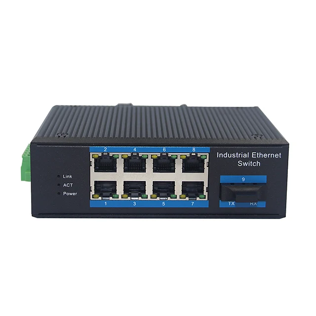 Din Rail Industrial 8port 10/100basetx To 100basefx Switch