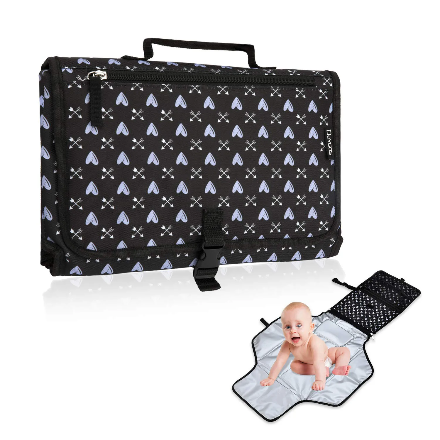 Portable Diaper Changing Pad,Builtin Pillow Travel Waterproof Portable Changing Pad For Baby