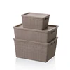 Good design rectangular plastic laundry storage basket sets with lid