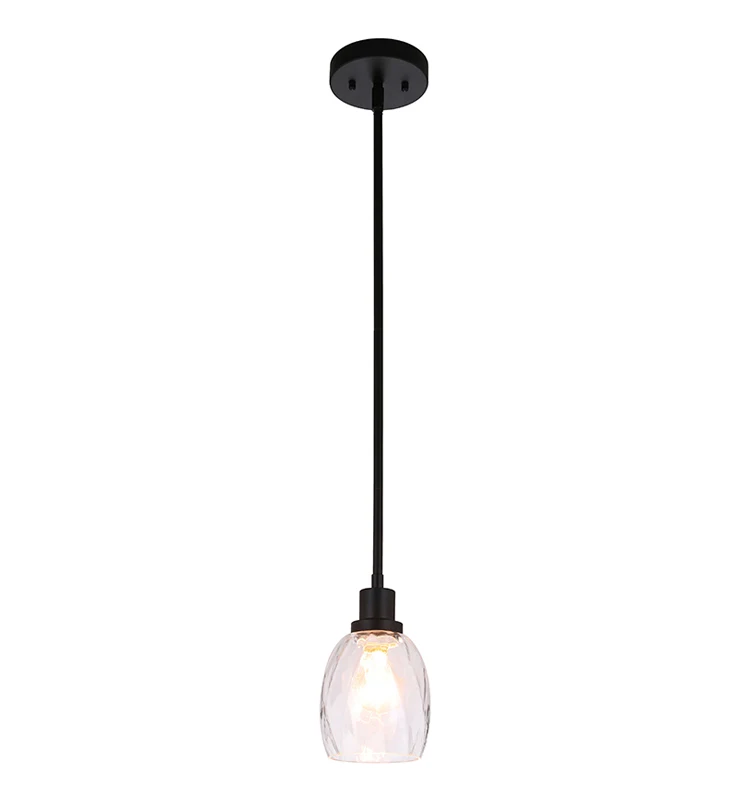 Decorative Mini Pendant Hanging Light, Modern 1 Light Black Glass Pendant Ceiling Light for Kitchen Home
