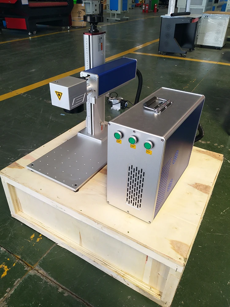 Mini 20W Fiber Laser Marking Cutting Machine For Sliver Aluminum Brass Steel Plastic