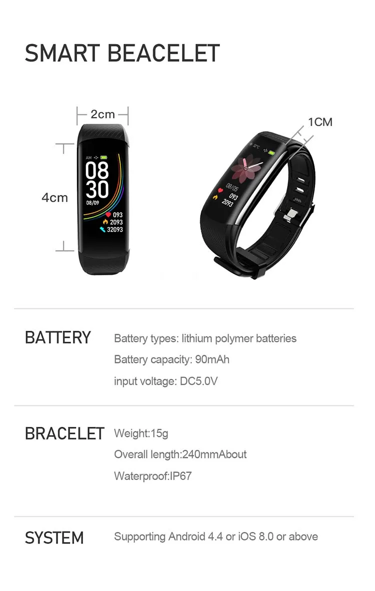 fitness tracker with body temperature sensor