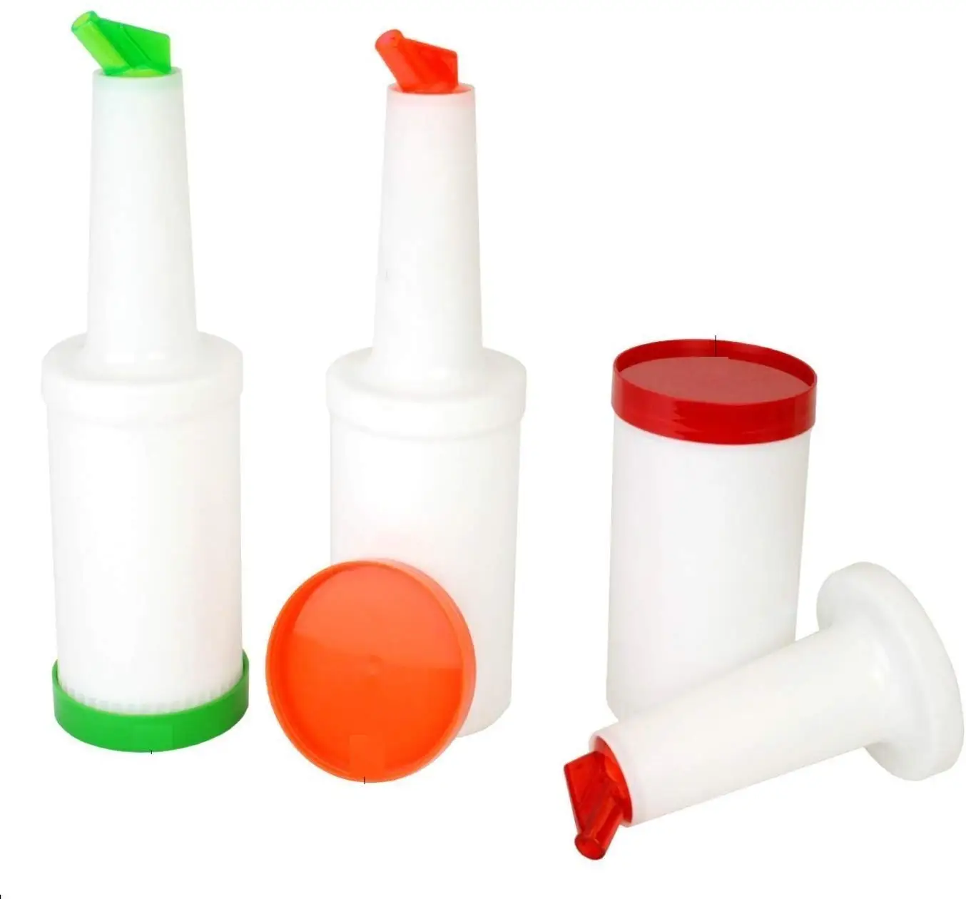 Colorful Juice Pouring Spout Bottle Containers Plastic Barware By