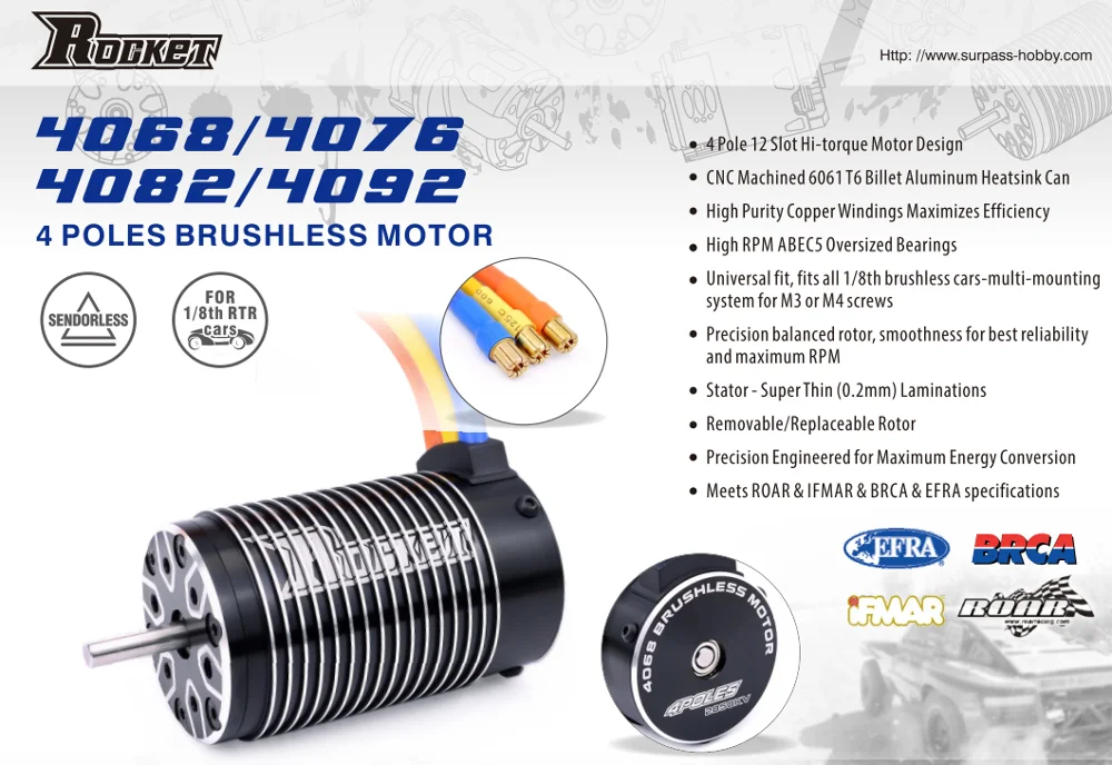 Rc Motor 4068 2650kv Rc Car Motor 5mm Shaft Sensorless Brushless Motor