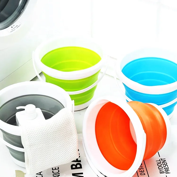 
Space Saving Silicone Collapsible Foldable Water Bucket 10L/2.64 Gallon Capacity for Hiking Backpacking Camping and Outdoor 