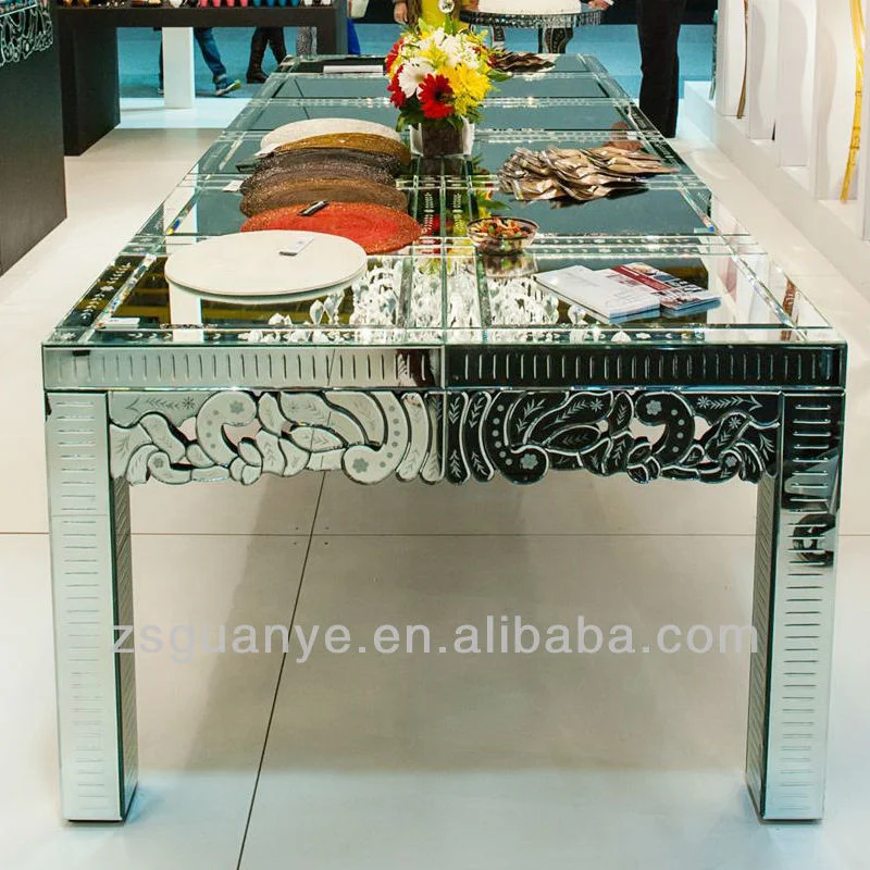 venetian mirrored dining table