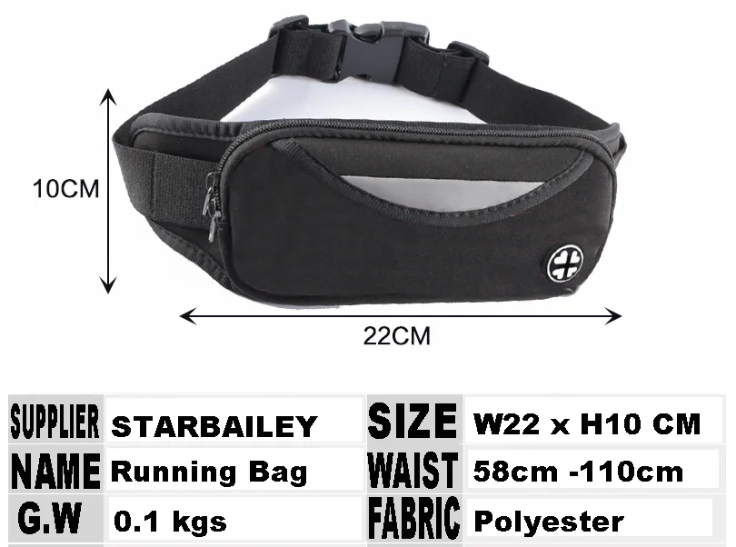 Solid Spandex Jogging Waist Bag Wholesales Nylon Polyester Running Waist Packs Cellphone Glasses Sports Slim Neoprene Bum Bag