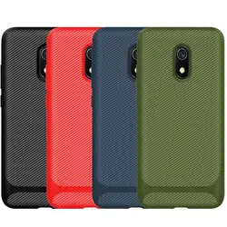 HOCAYU Low Price Carbon Fiber Tpu Mobile Phone Case For Redmi 8A Soft Tpu Cell Phone Case Back Cover Shockproof
