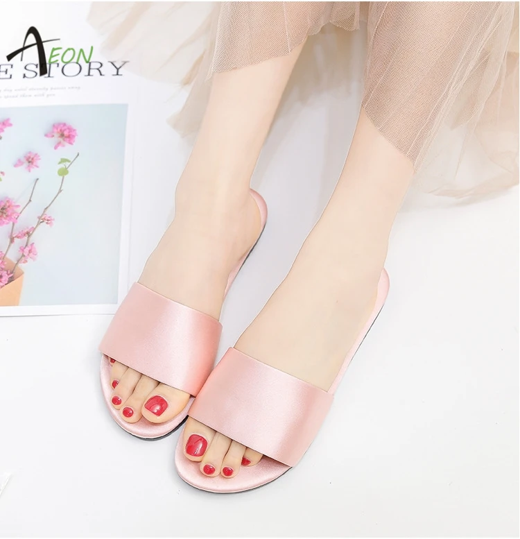 red satin slippers