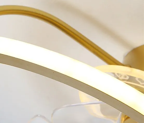 High quality simple led fans ceiling light indoor remote control led mounted fan light