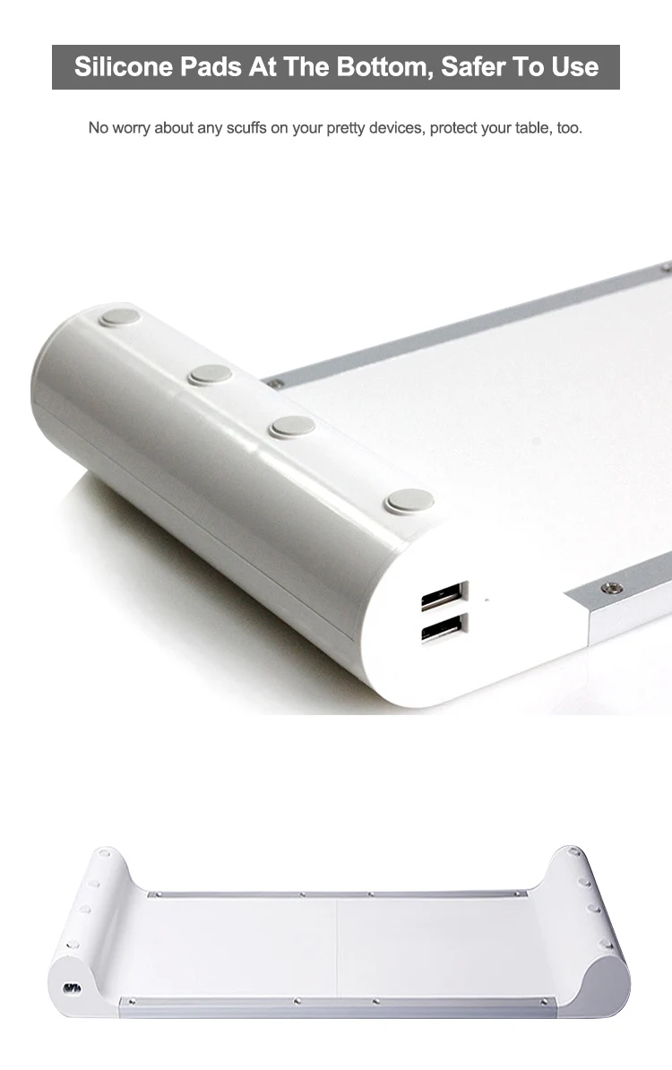 Aluminum Notebook Computer PC LCD Monitor Stand With 5V 4A 4 USB Ports Charger for Mobile Phone