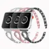 Suitable for iwatch1/2/3/4 apple watch metal diamond-encrusted stainless steel open strap
