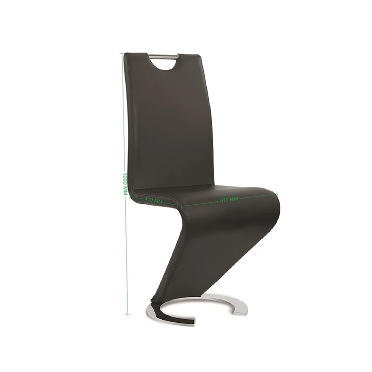 Wholesale price most popular PU black leather z shape dining chair