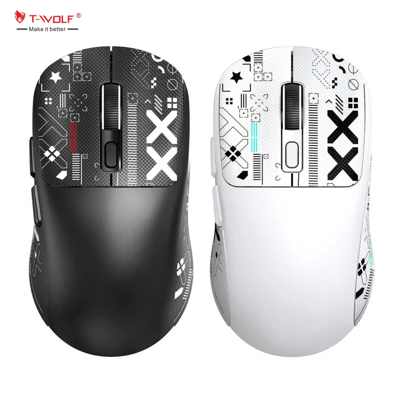 T-WOLF X4 Three-mode Gaming Mouse Lightweight 6D E-sport Gaming