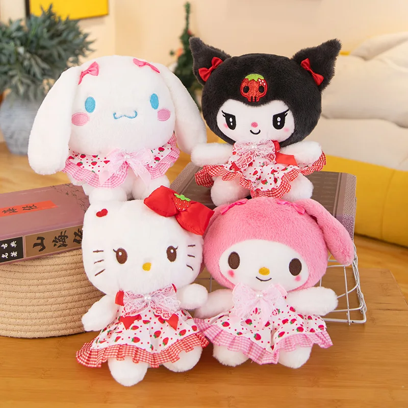 23cm Kawaii Kuromi My Melody Cinnamoroll Plush Toy New Strawberry ...