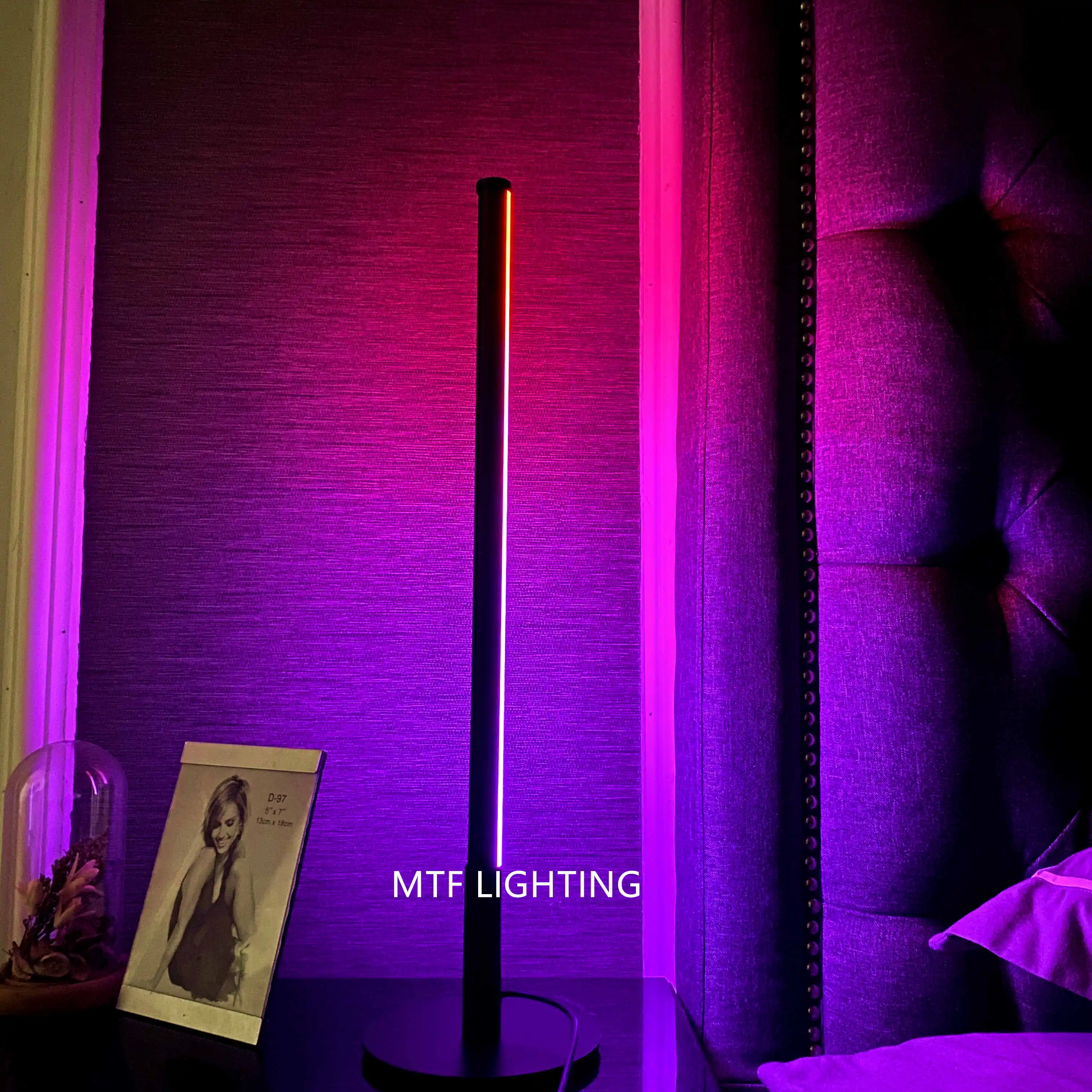 modern vertical color changing bedroom bar home decor led RGB simple bed side table lamp