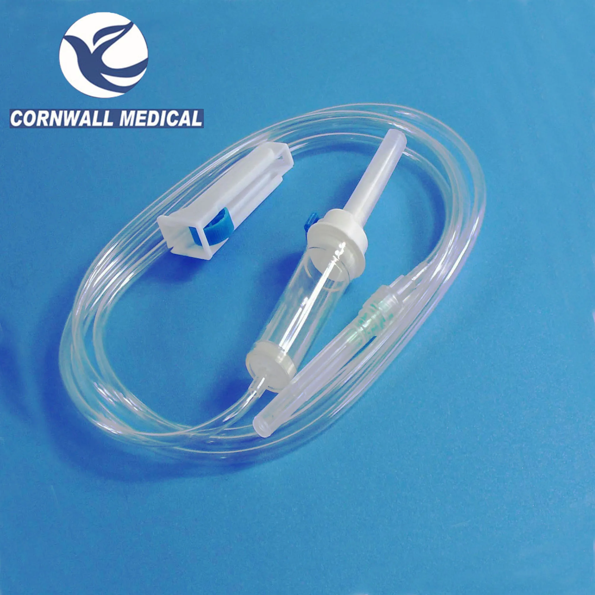 Pvc Free Infusion Giving Set For Single Use With Flow Regulator Drip Champer Air Vent Luer Lock