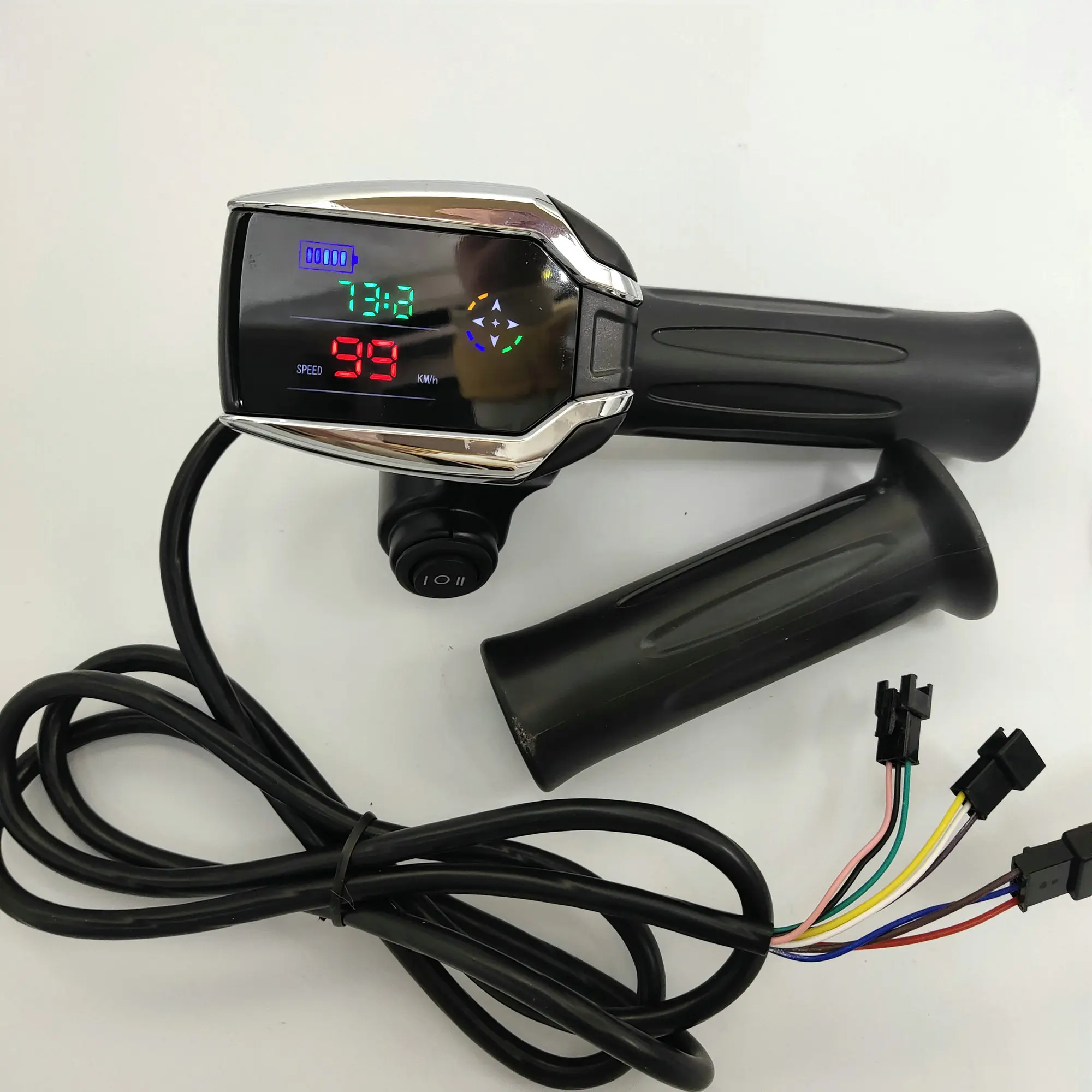 1pc Portable E-Bike Voltage Display Switch Indicator with Key Scooter Parts 