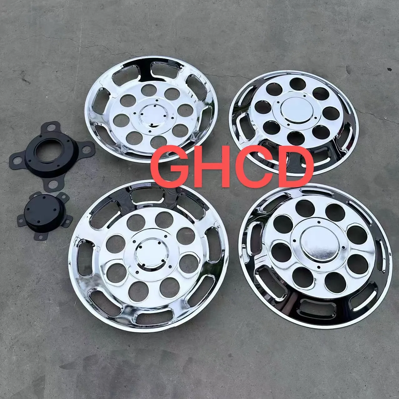 GHCD High Quality 22.5-inch 8 Holes  Universal  Chrome-plated Wheel Cover for Japanese Truck (NISSA/HIN/ISUZ/MITSUBISH) supplier