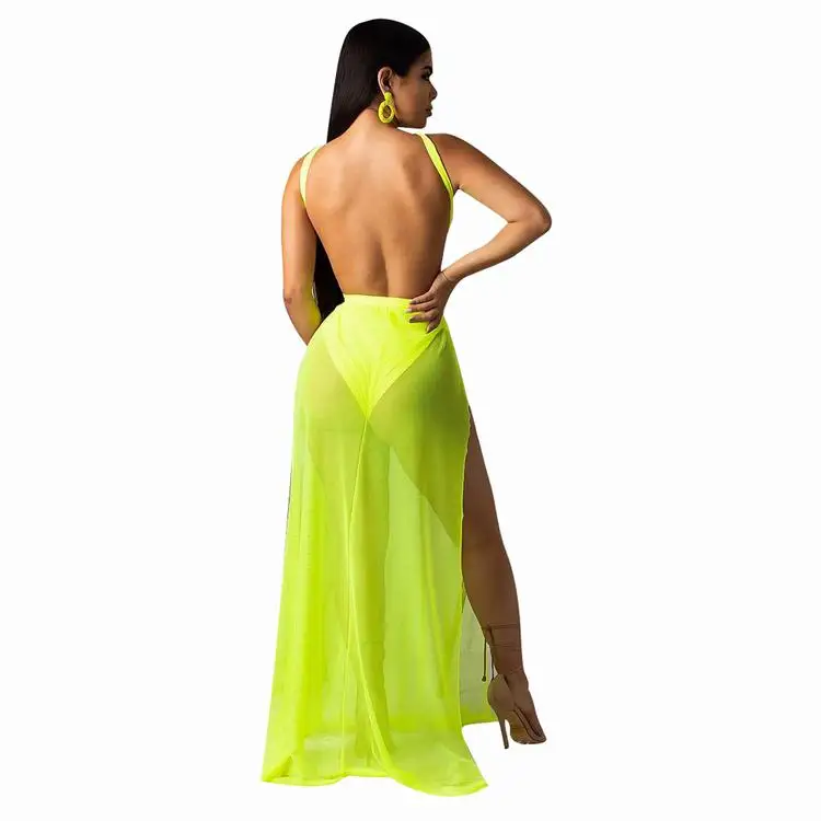 2019 Clothing Vendors Sexy Plain Color Maxi Dress With Side Split Ladies Evening Gown