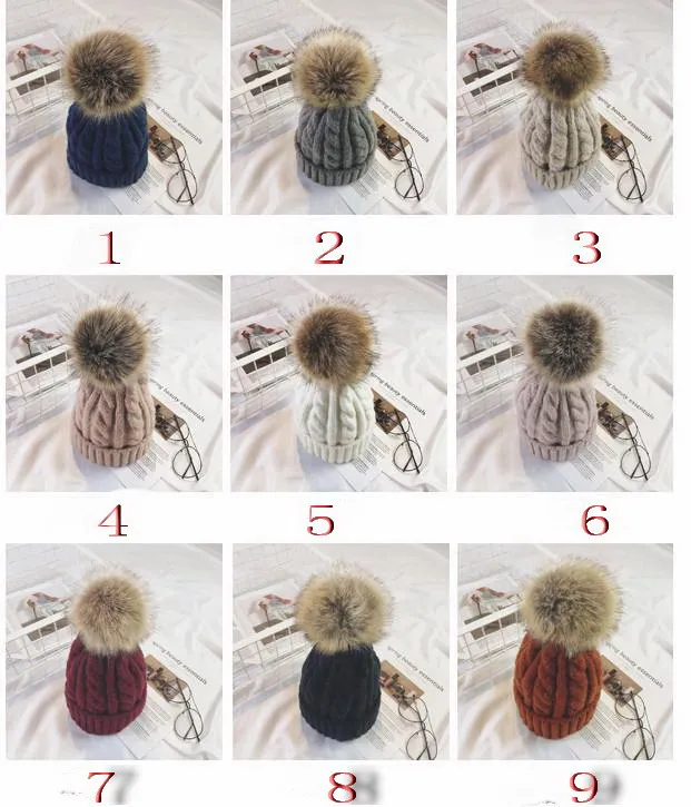 时尚温暖的大麻花休闲耳朵保护针织球羊毛帽子为夫人和孩子