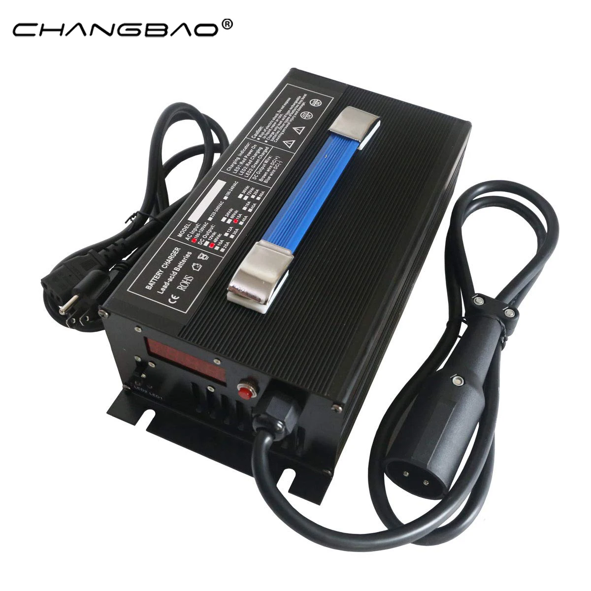 48v 15a Club Car Battery Charger With 3 Pin Round Plug Ezgo For ...