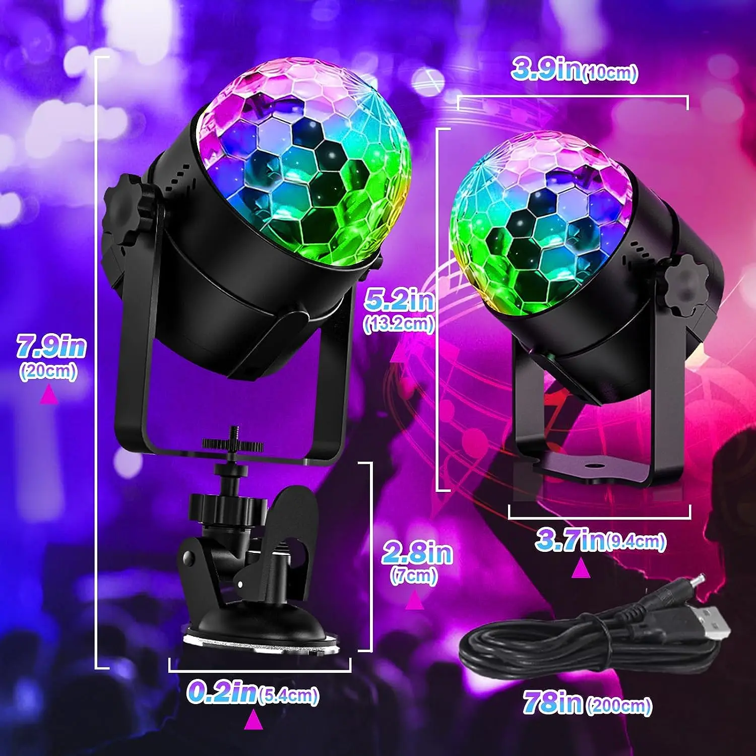 Remote Control Voice Controlled Led Rgb Party Light Crystal Magic Ball