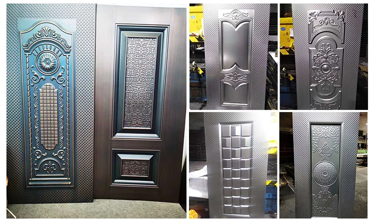 aluminum steel iron door skin sheet embossed gate panel security doors piel de puertas seguridad de metal
