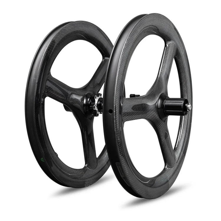 16inch 3 spoke rim brake carbon wheels for brompton folding bike