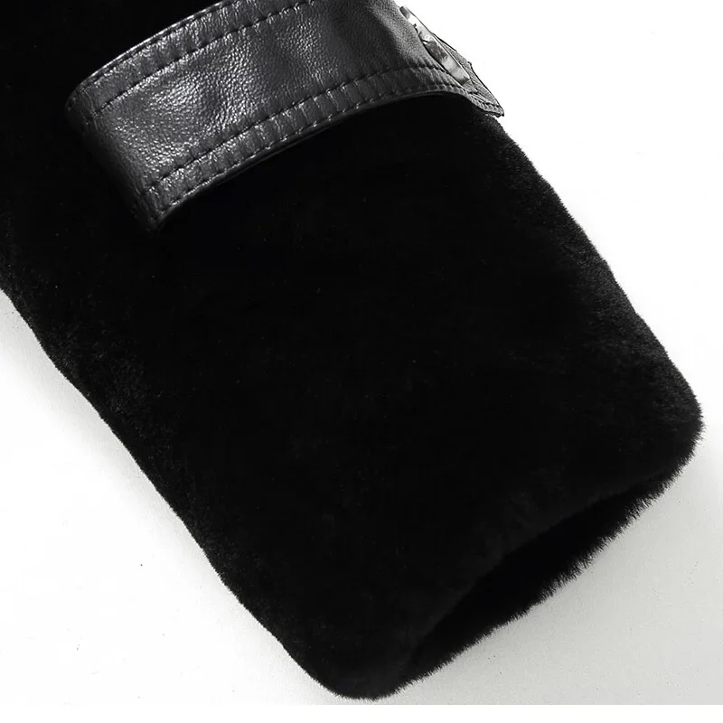 Men New Fashion Real Wool Fur Jackets Casual Outwear MT8106 Fur Collar Fall Winter with Mink Slim Woven Winter Clothes for Men