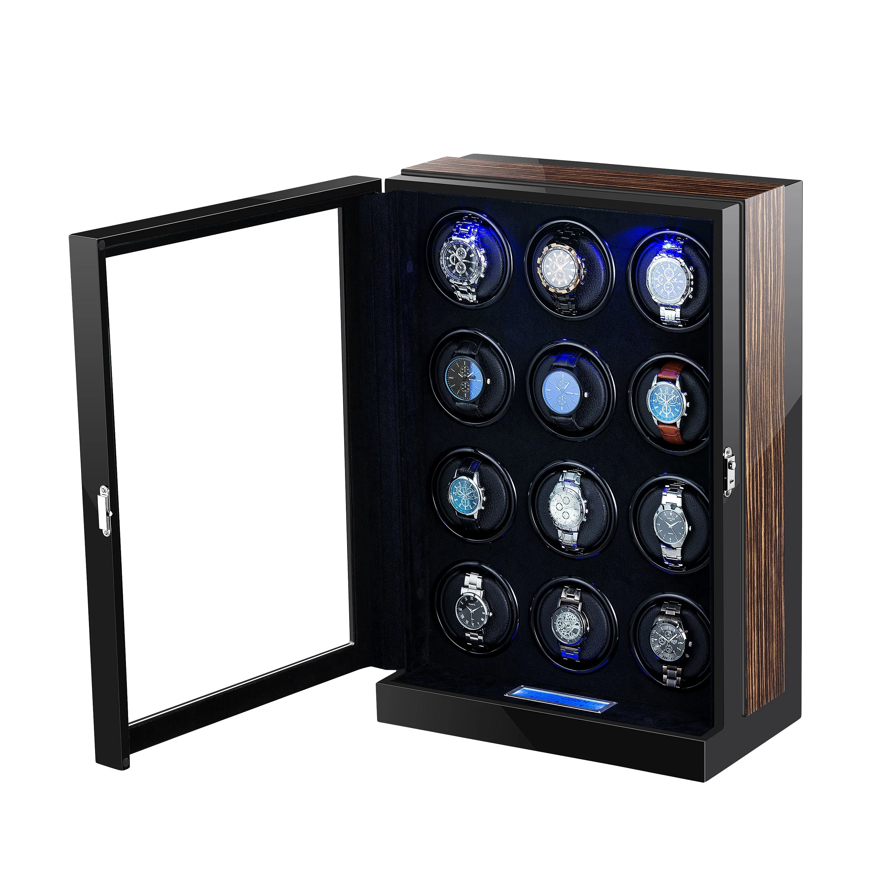 China Automatic Watch Winder Safe 12 Rotors Watch Winder Box With Touch